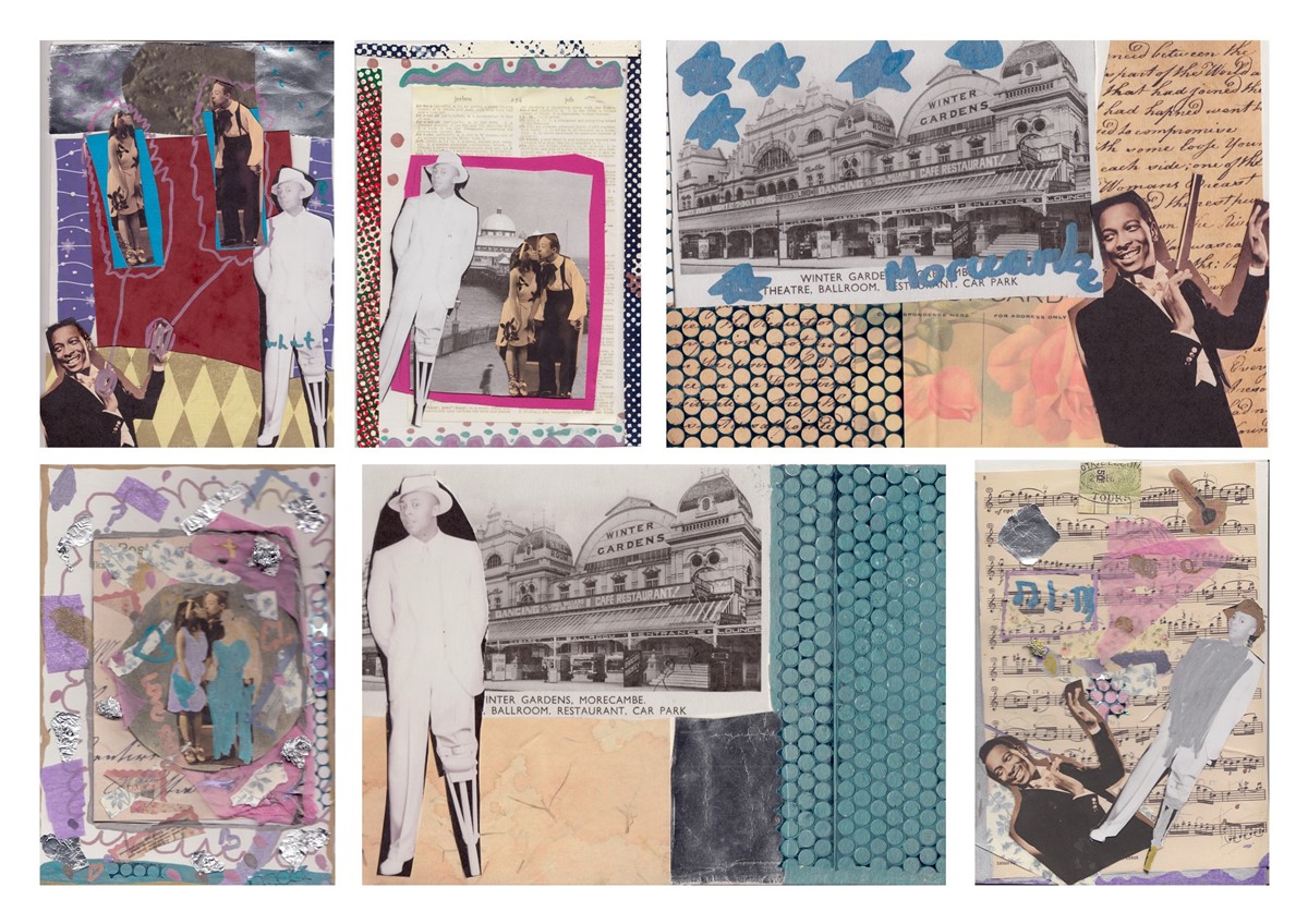colourful collages featuring photos of black performers
